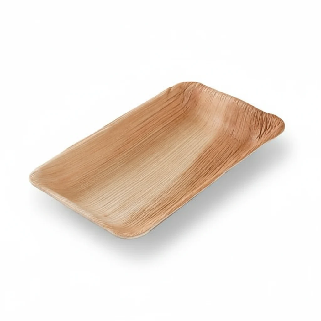 Palmblatt Teller rechteckig tief 25 x 15 x 2cm