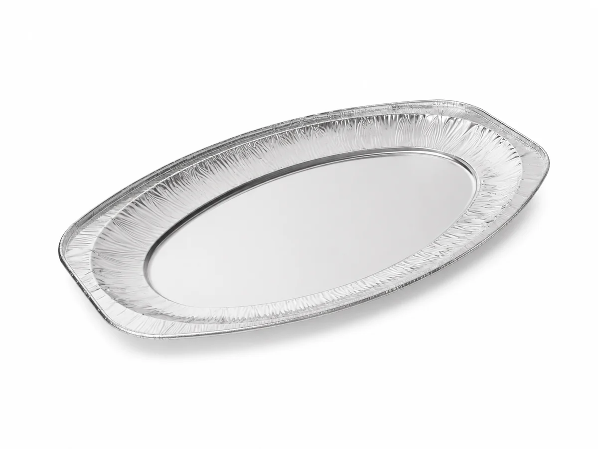 Alu Servierplatte oval mittel