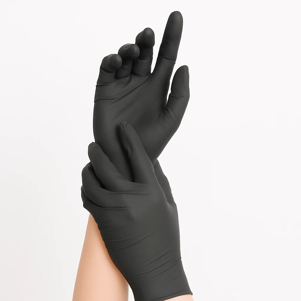 Einweg-Latexhandschuhe puderfrei schwarz