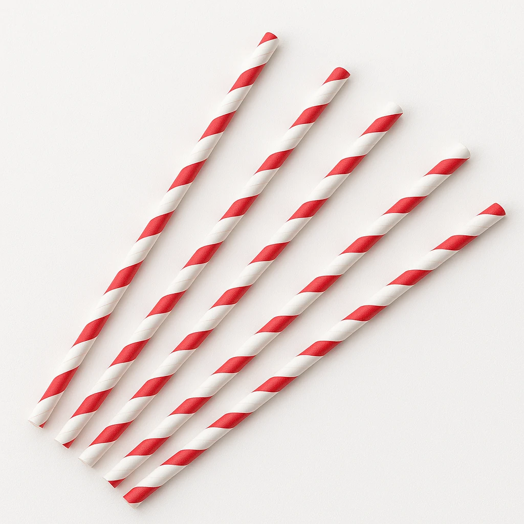Papier-Trinkhalm rot-weiß